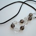 RESERVED Necklace Long Glass Black Leather String