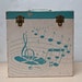 Blue and White Record LP Vinyl Case with Handle