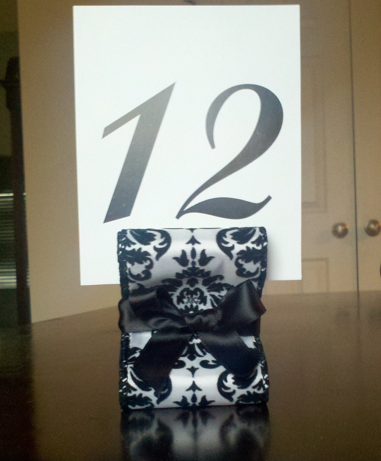 Wedding Table Number Holders Set of Ten 10 with Black and