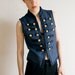 Military inspired vest, Navy with Golden buttons