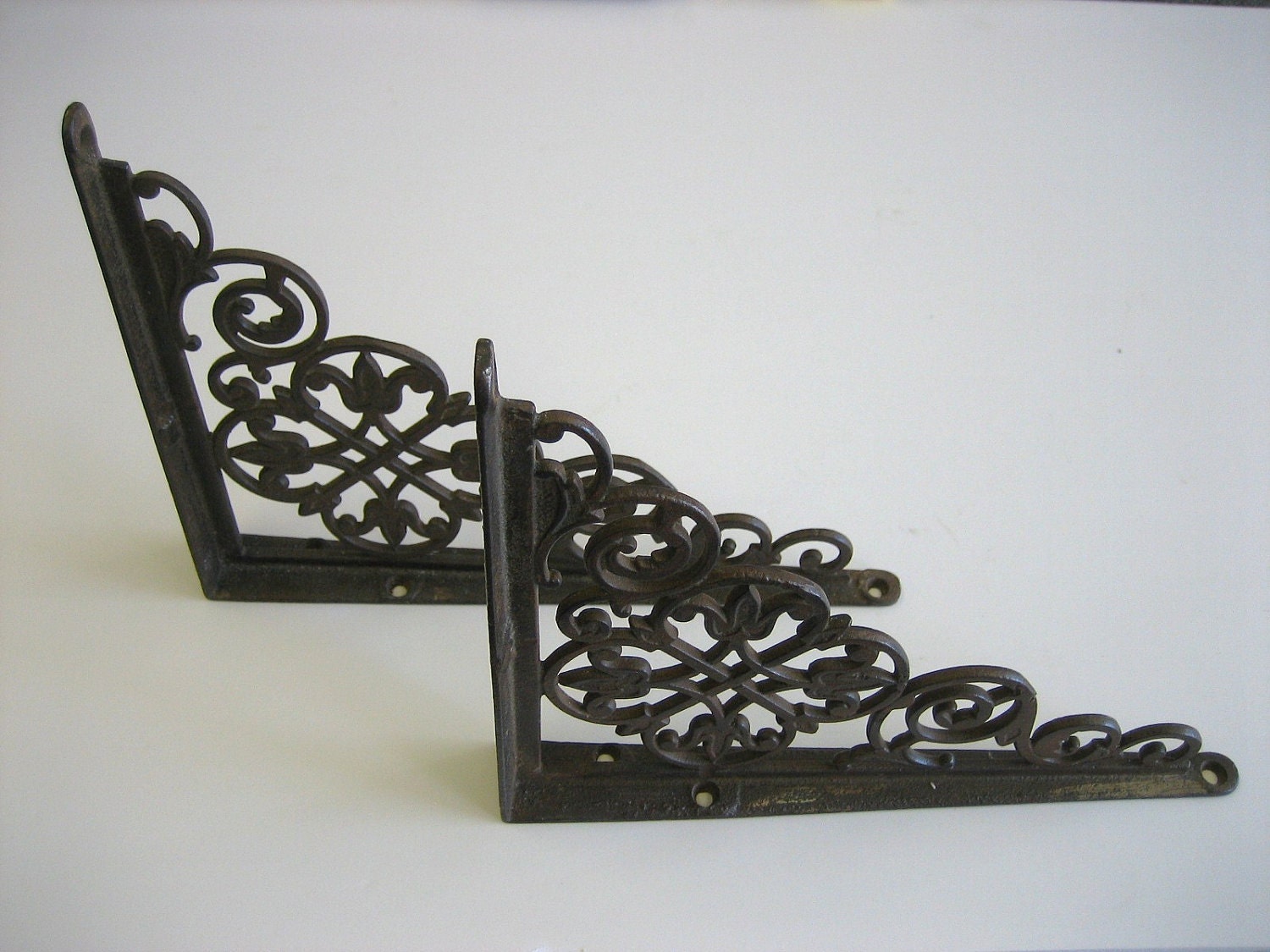 Vintage/ Antique Metal Shelf Brackets By Freaksandfrolics On Etsy