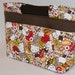 Purse Insert Bag Organizer Made with Cute Japanese Fabric "Hello Kitty - Cute" Brown