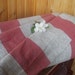 Decorator Linen fabric Upholstery Canvas Ecru Red striped Heavy Weight New ECO-friendly - last more 3/4 yard