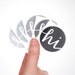 Round Stickers in Shades of Grey, Hi, Classic Vinyl Envelope Seals, Modern Calligraphy, Handwritten Design, Set of 10