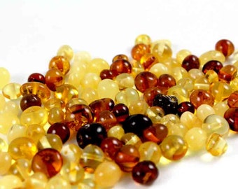 Baltic Amber Beads 20 gr, Supply Rounded Multicolor