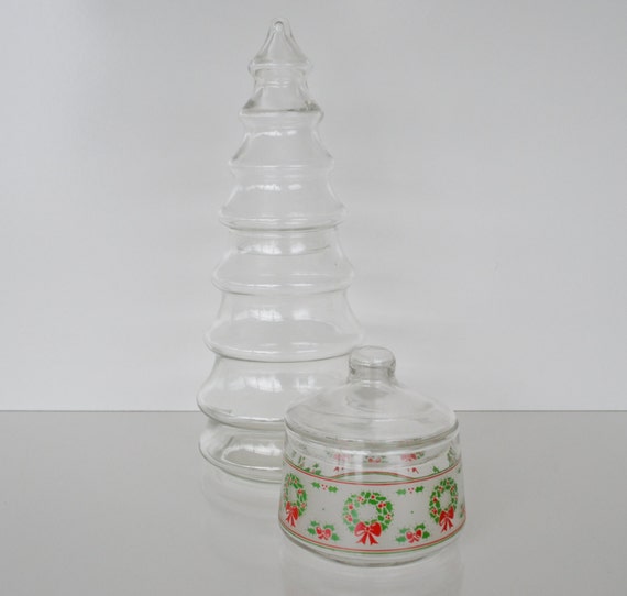Vintage Christmas Tree Apothecary Jars Candy Jars Christmas