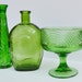 Vintage Green Vase and Green Compote Vintage green vase collection