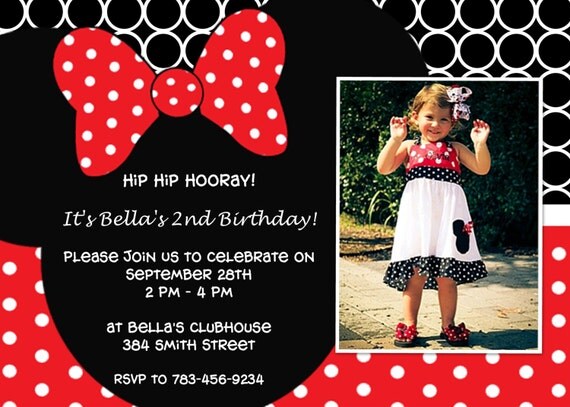 Minnie Mouse Birthday Party Invitation Il_570xn