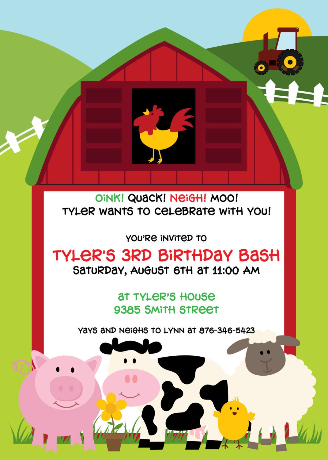 Barnyard Themed Invitations 7