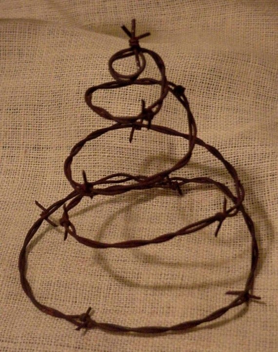 Barbed Wire Tree Form Western Rustic Reclaimed Recycled Barb