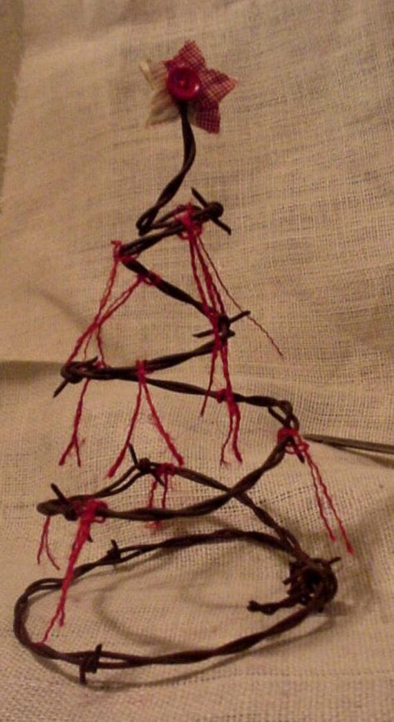 Barbed Wire Tree Form Western Rustic Reclaimed Recycled Barb