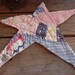 Feedsack Star Applique Large Vintage Quilted Primitive Embellishment Upcycled Cutter Quilt Americana Patriotic Star itsyourcountry