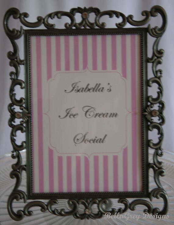 CUSTOM Welcome Sign - Ice Cream Birthday Party Sundae Social Welcome Sign Decoration Il_570xn