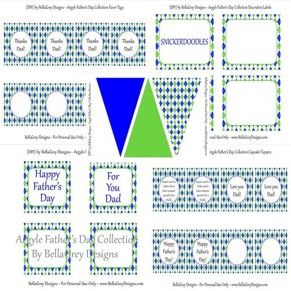 CUSTOM Collection - Argyle Father's Day Collection - by BellaGrey Designs Il_570xn