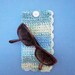 Eye Glasses Case - Eye Glasses Case Tropical Blue & Green Cotton Tunisian Crochet - Clearance 70% Off