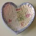 Heart Dish, Handbuilt Porcelain,Lace Textured, pink, sky blue, olive