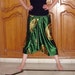 Harem Pants: Green Satin Genie Pants, Yoga Pants, Aladdin Pants, Hammer Pants, Maternity Pants, Loose Pants
