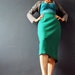 Vintage 1960s Emerald Green Kelly Green Mad Men Fishtail Wiggle Secretary Rockabilly Pin Up Skirt