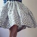 Vintage 50s Jantzen Australia Rockabilly Atomic Cotton Swing Skirt Three Tier Ruffle Cornflower Blue Rosettes Emerald Maple Leaf Motif
