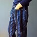 Cobalt Blue and Black Stripe Rave UK Design Jeans Statement Mod Pants Vintage 90s Australian Fashon
