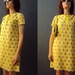 Vintage 60s buttercup yellow shift dress Mad Men Floral Daisy Dress