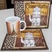 GABYS SPECIAL ORDER Quilted Mug Rugs Coffee Theme French Country Set of Two Mug Mats