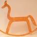 Folk Art Rocking Horse Large Vintage Metal Handcrafted Shabby Chic Apricot Orange Amish Handmade