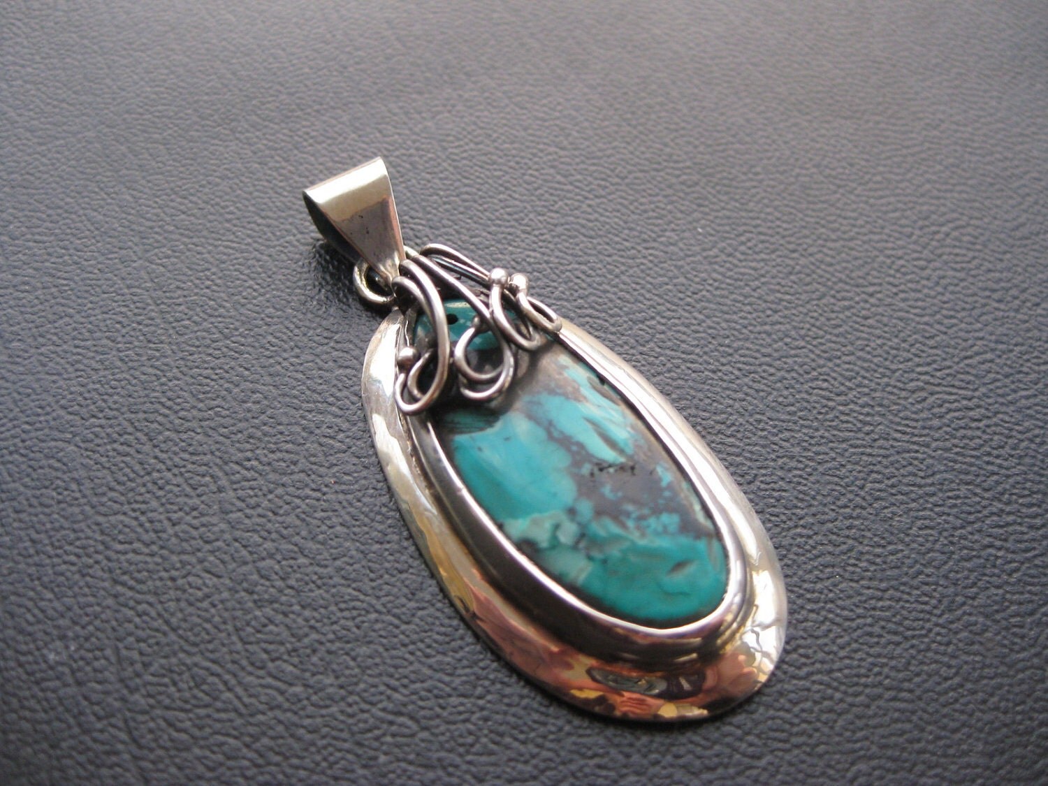 Handcrafted Sterling Silver with Turquoise Pendant