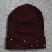 Studded Burgundy Grunge Style Foldover Beanie / Toque