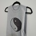 Studded Circle Yin Yang Cropped Muscle Tee