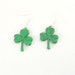 Glitter St. Patrick's Day Shamrock Charm Earrings