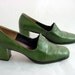 Lucky Green Loafer Pumps 70s Vintage Size 8