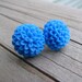 Bright Blue Mum Pom Pom Earrings Gifts Under 10