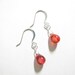 Raspberry Red Czech Glass Dangle Drop Teardrop Earrings TCJG