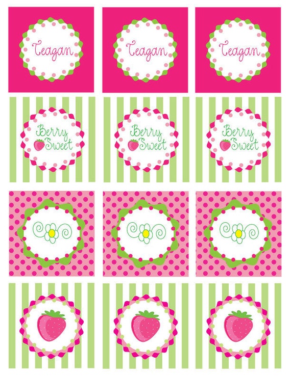 Items similar to Strawberry Shortcake Printable Party Circles on Etsy