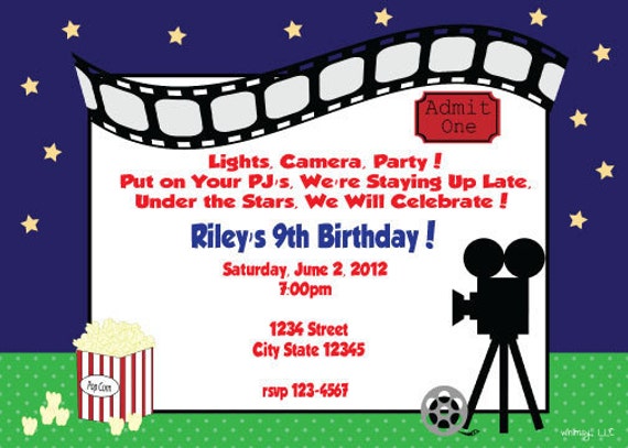 Items similar to Outdoor Movie Party Printable Invitation on Etsy