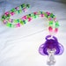 Rave kandi beaded necklace light-up pacifier whistle