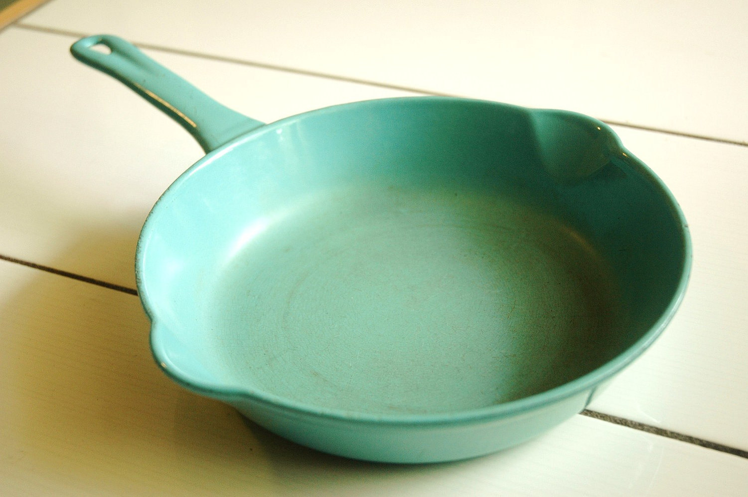 Descoware Turquoise Cast Iron Skillet Danish Enamel Pan