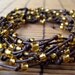 Holiday Sale - Brown Leather Wrap Bracelet with Gold Color Beads
