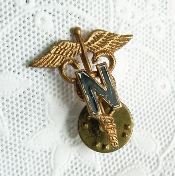 Vintage Army Nurse Corps Insignia Collar Pin WWII