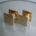 Vintage Snap Link Cufflinks Woven Gold Pattern Geometric
