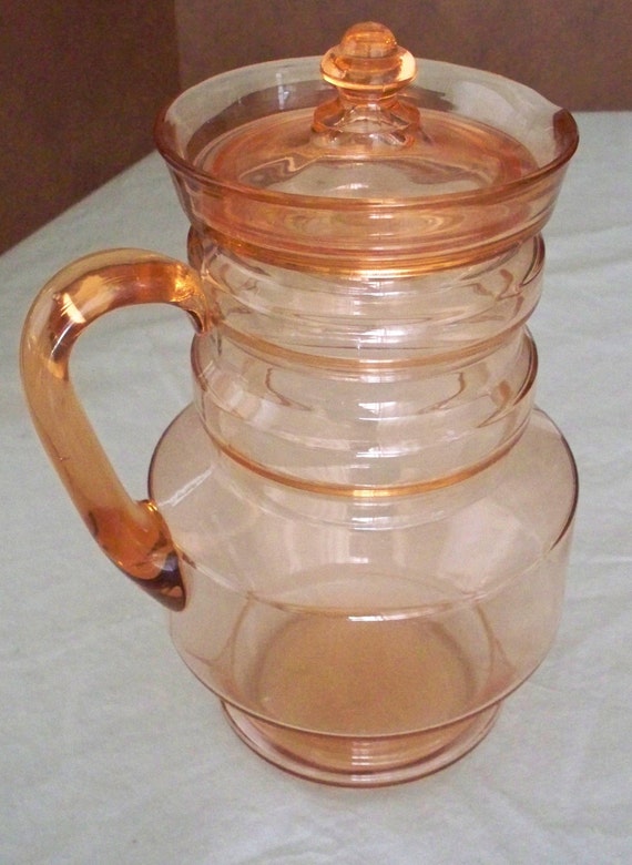 pink depression glass lemonade water pitcher lid. 