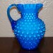 Fenton Opaque Blue Hobnail Syrup Pitcher