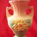 Vintage Hull Art Pottery Vase Water Lily L-5, 6 1/2" Pink and Green 1948