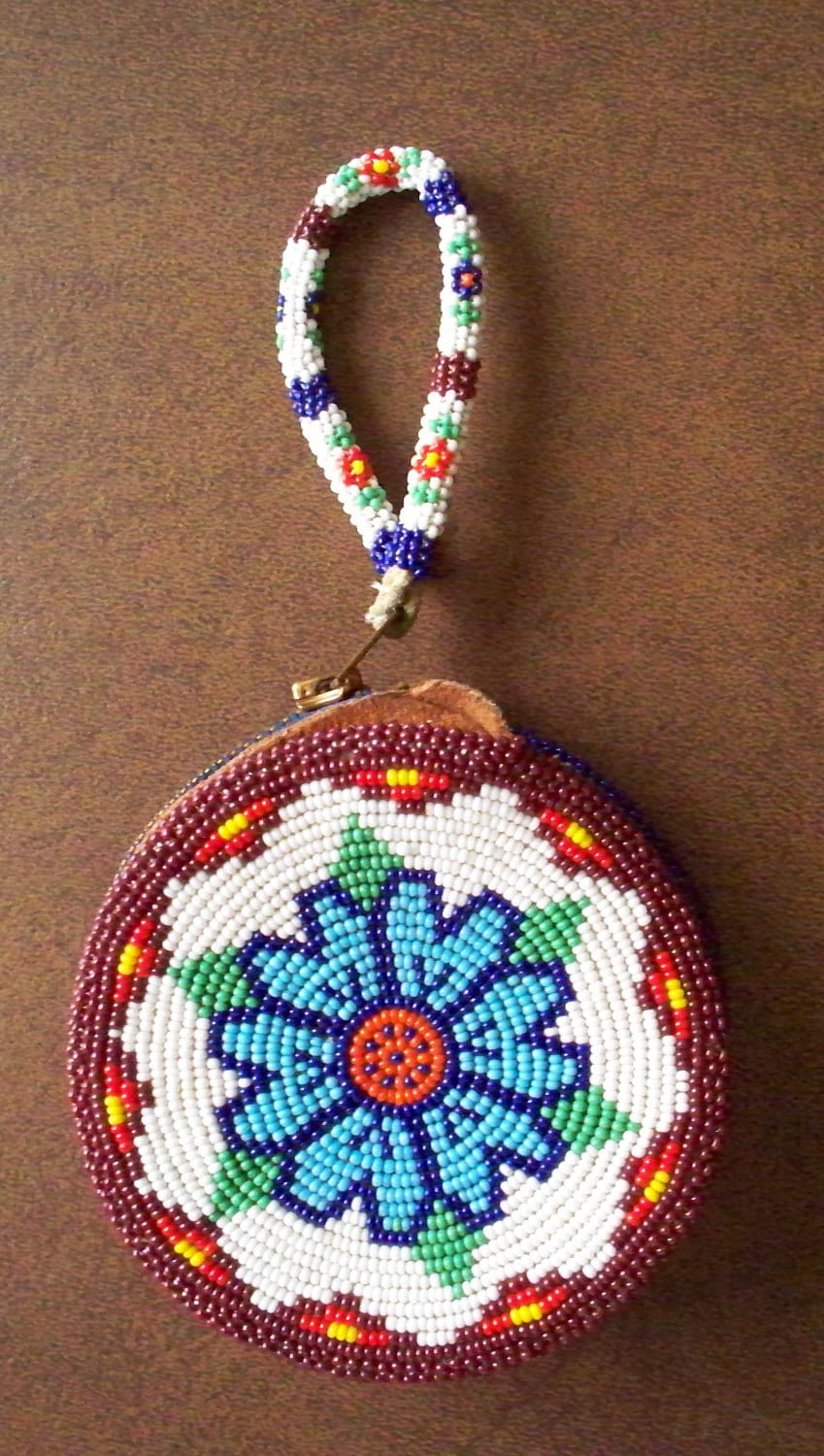 native american beadwork beaded coin purse leather pouch seed bead christmas ornament pattern