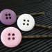 Purple Pansy Inspired Button Bobby Pins in Lavender, Pink and White. Handmade.