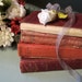 Vintage Red Books Bundle Stack Shabby Instant Library Valentine Decor Grace Livingston
