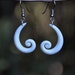 Handcarved bone Koru earrings