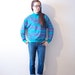 SALE CLEARANCE Vintage Retro Blue and Pink Long Sleeve Shirt