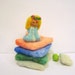 Waldorf felted princess and the Pea Miniature wool needle felted fairytale playset